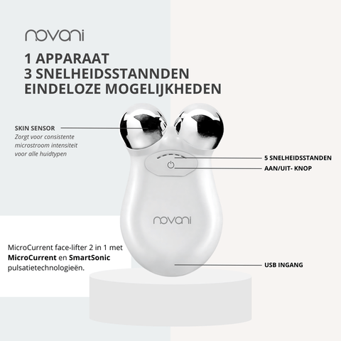 Facelift apparaat met microstroom technologie – Novani Bear Pro huidverjongingsapparaat wit