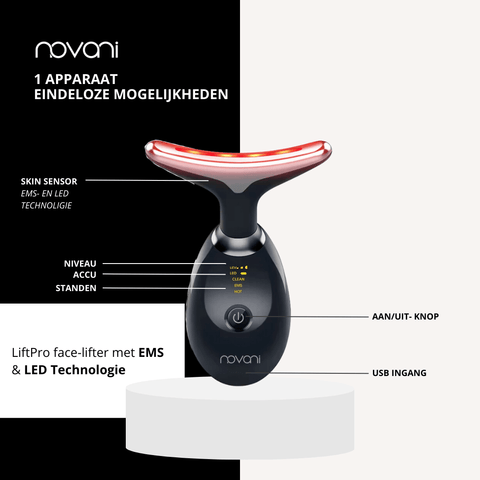 Novani LED en microstroom apparaat – huidverjonging en elasticiteit verbeteren